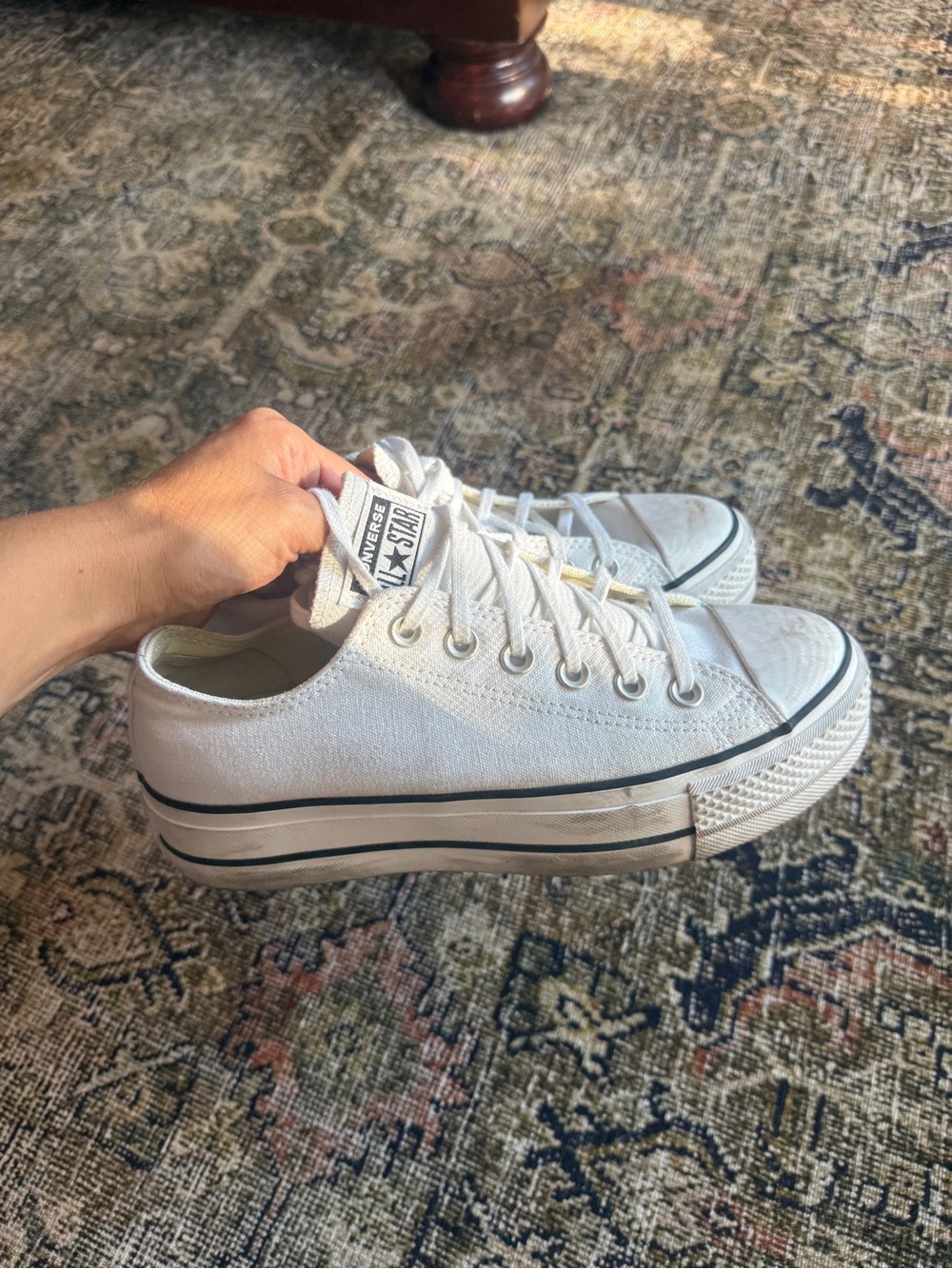 Converse Chuck Taylor All Star Lift Platform Low Top White Size 7